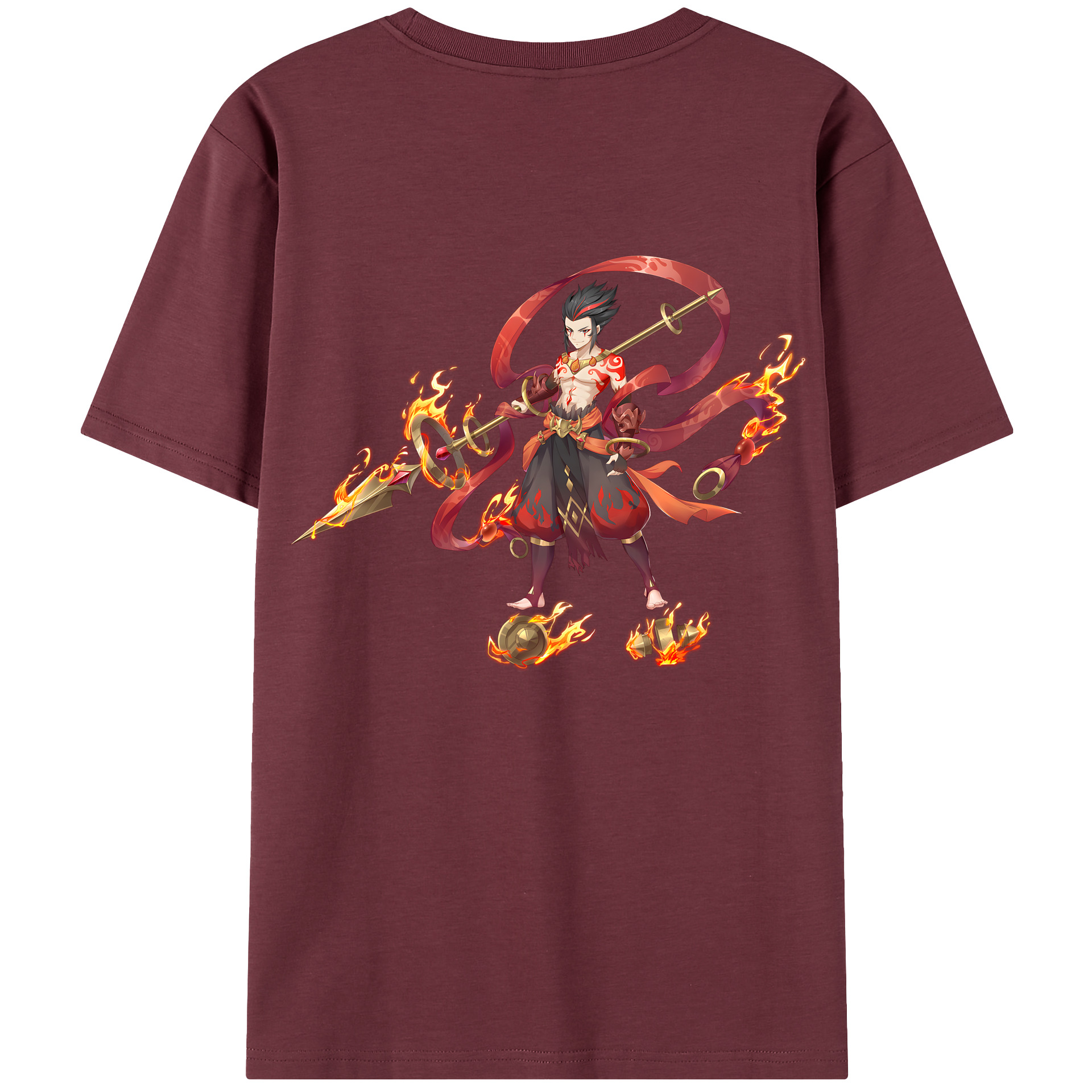 （画像用） Ne Zha 2 ナタ 魔童の大暴れ 綿100％半袖Tシャツ（背面プリント）